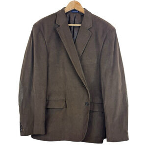 Stafford‎ Mens Blazer Sport Coat Size 50R Brown Corduroy Jacket Elbow Patches